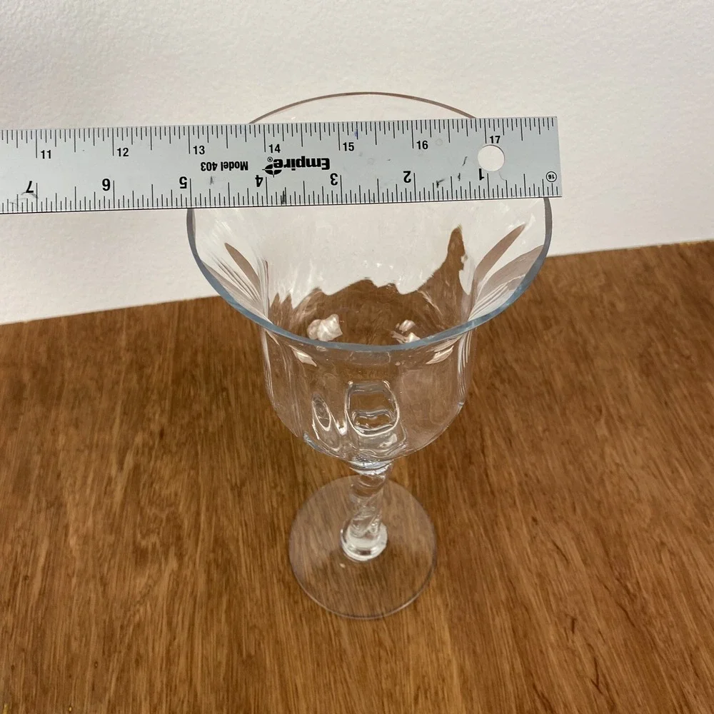 Unbranded Hurricane Candle Holder Home 12.5in Clear Excellent Twisted Stem Glass
